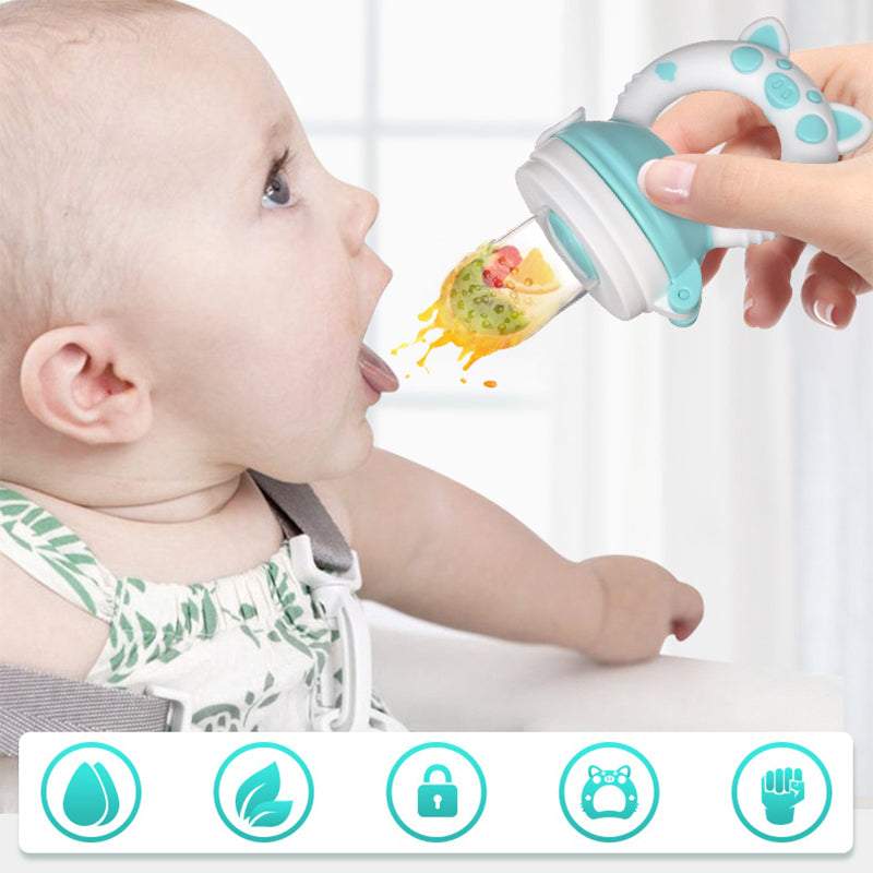 Kit 3 Chupetas-Alimentadoras com Furos para Frutas p/ Bebê